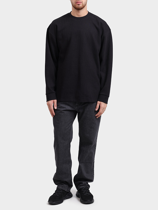 Лонгслив HUGO BLUE Nuwolo 10268873 01 50534454 001 черный мужской с крупным патчем-логотипом  — купить в интернет-магазине Verdistore