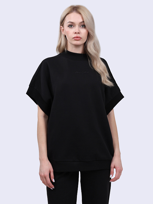 картинка Свитшот Armani Exchange 6DYM73 YJEEZ 1200 черный женский спортивный магазин Verdistore являющийся официальным дистрибьютором в России 