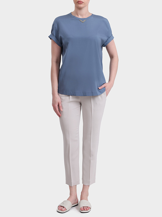 Брюки Brunello Cucinelli M0F73P1673 молочные женские — купить в интернет-магазине Verdistore