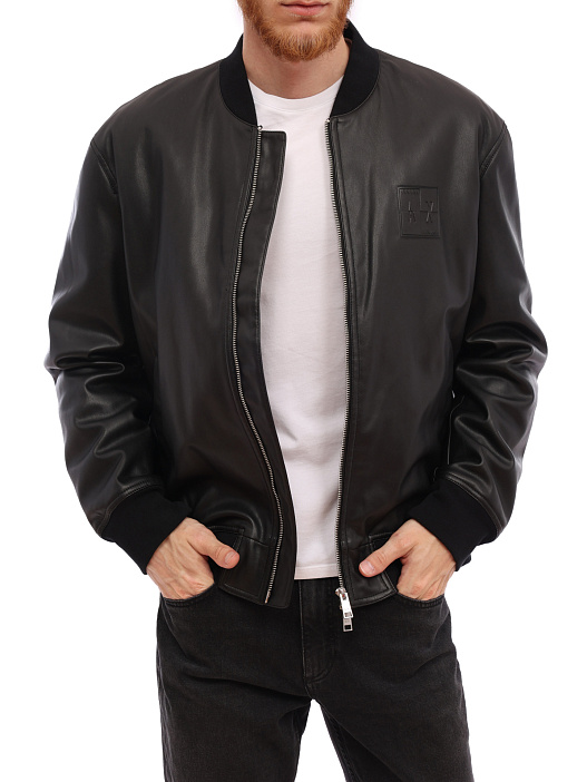 Куртка Armani Exchange 6HZB36 ZNHWZ 1200 черная мужская из искусственной кожи — купить в интернет-магазине Verdistore