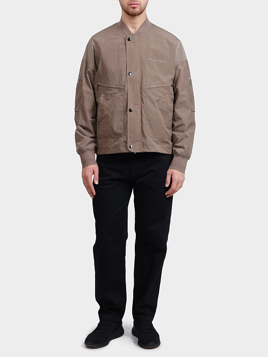 Бомбер Emporio Armani 3R1BM5 1NNFZ 0440 коричневый мужской с накладными карманами  — купить в интернет-магазине Verdistore