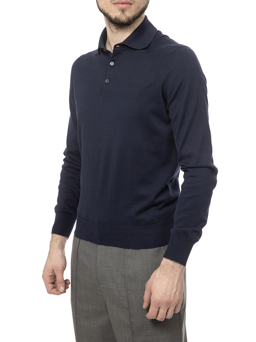 Джемпер Brunello Cucinelli M29800135 CA058 темно-синий мужской из хлопка — купить в интернет-магазине Verdistore
