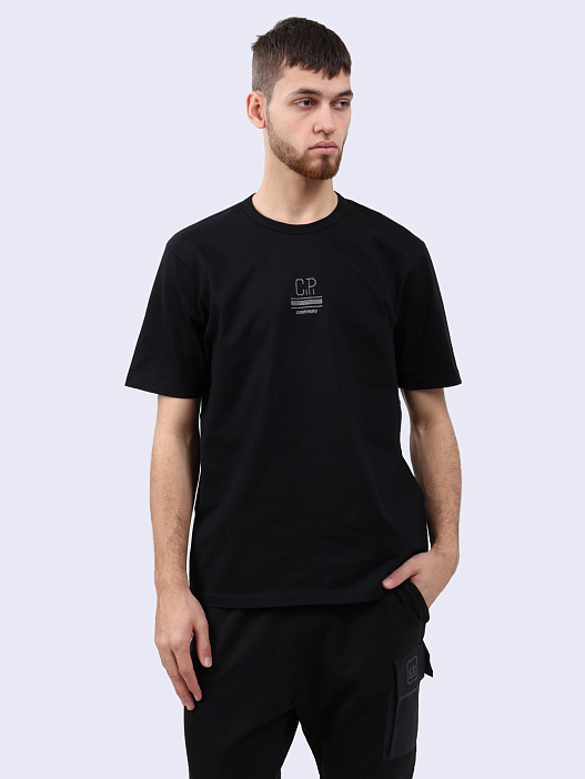 Футболка с принтом и логотипом черная — купить в интернет-магазине Verdistore