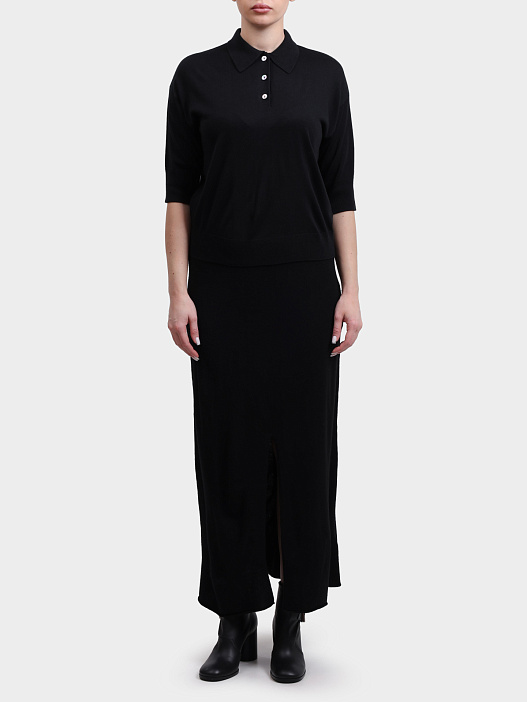 Поло Alpha Studio FE-7852B 3002 черное женское прямого кроя — купить в интернет-магазине Verdistore