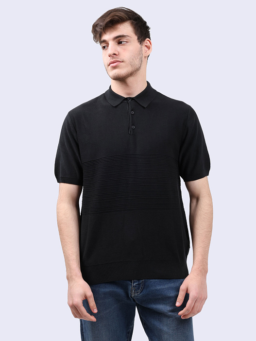 Поло Armani Exchange 6DZF6A ZMQ7Z 1200 черное мужское из хлопка — купить в интернет-магазине Verdistore