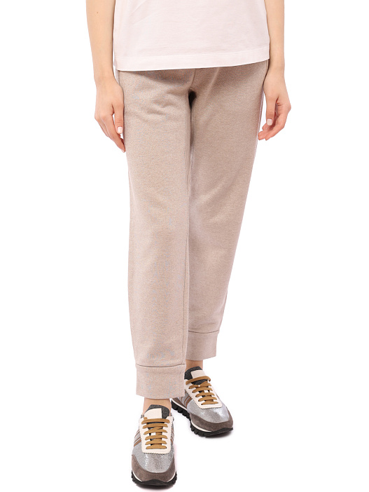Брюки Brunello Cucinelli MA914S6199 бежевые женские — купить в интернет-магазине Verdistore