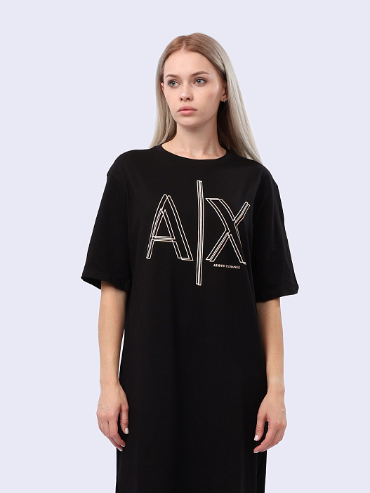 Платье Armani Exchange 3DYA70 YJ3RZ 1200 черное женское из хлопка — купить в интернет-магазине Verdistore