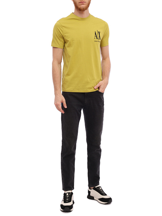 Футболка Armani Exchange 8NZTPH ZJH4Z 1883 светло-зеленая мужская с логотипом — купить в интернет-магазине Verdistore