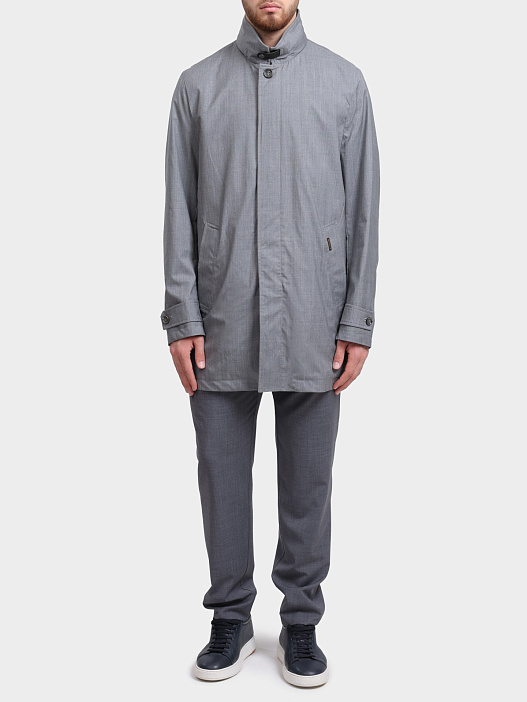 Тренч MooRER DUCA - L5 светло-серый мужской  — купить в интернет-магазине Verdistore