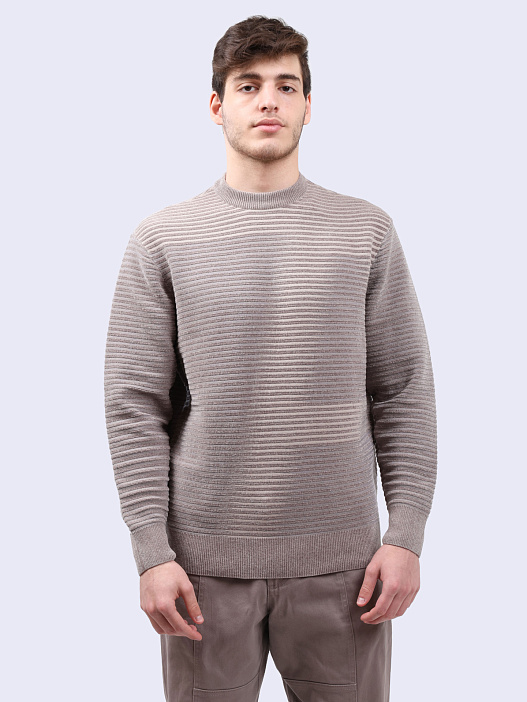 картинка Свитер Armani Exchange 6DZM2P ZM4PZ 17AC бежевый мужской в полоску магазин Verdistore являющийся официальным дистрибьютором в России 