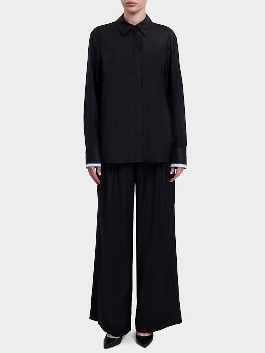 Рубашка Peserico A06818D 06461 805 черная женская — купить в интернет-магазине Verdistore