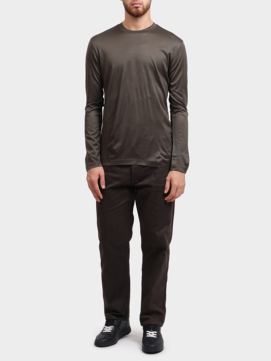 Лонгслив Emporio Armani 8N1TE9 1JUVZ U8120 хаки мужской — купить в интернет-магазине Verdistore