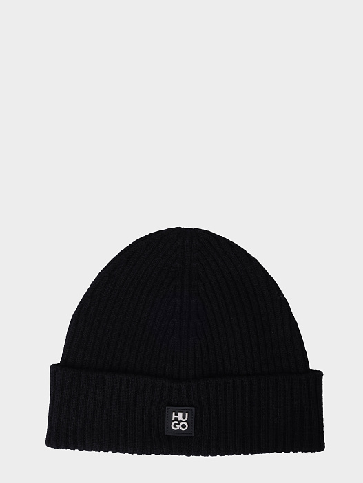 Шапка Hugo Xola_Metal 10265692 01 50527250 001 черная мужская — купить в интернет-магазине Verdistore