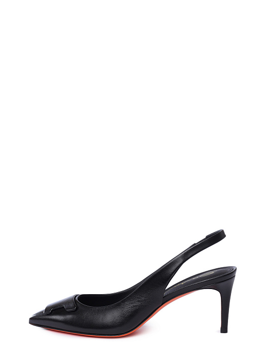 картинка Туфли Santoni WDLG71474HA2TSZAN01 черные женские из кожи магазин Verdistore являющийся официальным дистрибьютором в России 