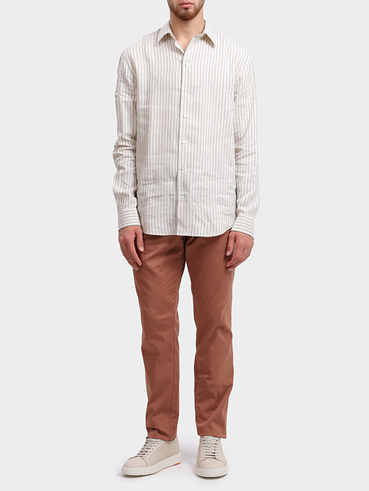 Рубашка Emporio Armani EM000099 TE14215 F7009 белая мужская в полоску — купить в интернет-магазине Verdistore