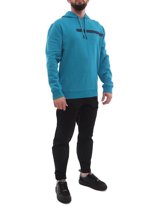 Худи Armani Exchange 3LZMAM ZJ8QZ 15BB голубое мужское из хлопка — купить в интернет-магазине Verdistore