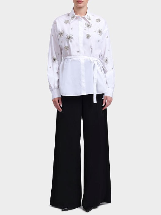 Рубашка Pinko 106225 A31W Z04 хлопковая женская с вышивкой — купить в интернет-магазине Verdistore