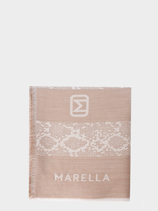 Палантин MARELLA MLARONCO 001 бежевый женский с принтом — купить в интернет-магазине Verdistore