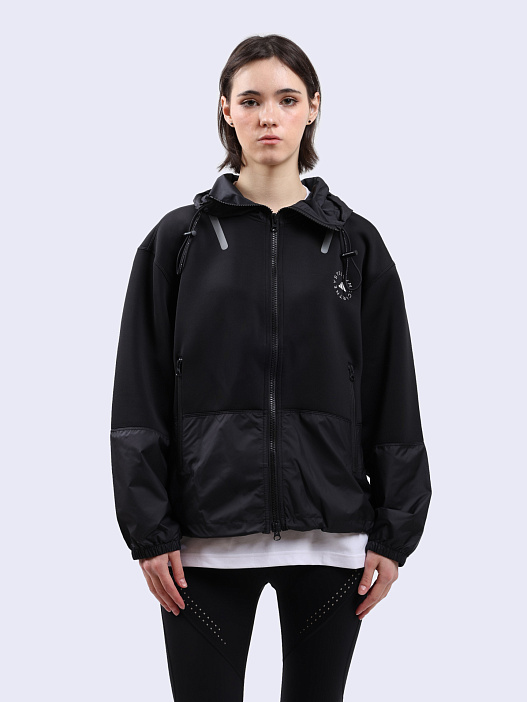 Мастерка Adidas by Stella McCartney HR2547 черная женская с капюшоном — купить в интернет-магазине Verdistore