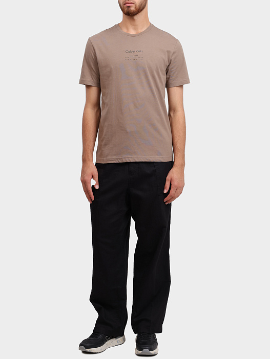 Футболка Calvin Klein K10K114172 PB8 хлопковая мужская с логотипом — купить в интернет-магазине Verdistore