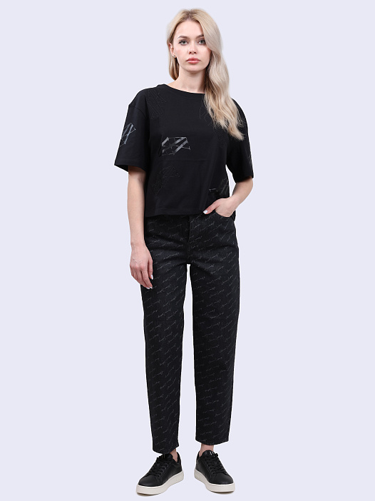 картинка Джинсы Armani Exchange 6DYJ51 Y18BZ 42AC черные женские магазин Verdistore являющийся официальным дистрибьютором в России 