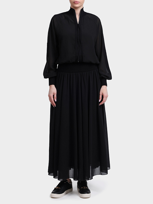 Юбка Marella MLLSTILLA 007 черная женская из легкой струящейся ткани — купить в интернет-магазине Verdistore