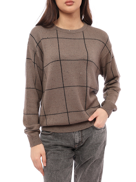 Свитер Brunello Cucinelli M73542320 коричневый женский — купить в интернет-магазине Verdistore