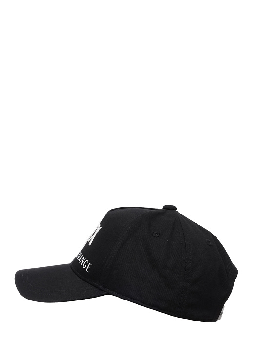 картинка Бейсболка Armani Exchange 954039 CC513 00121 черная мужская из хлопка магазин Verdistore являющийся официальным дистрибьютором в России 