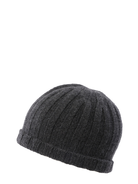 Шапка серая вязаная с коротким отворотом  — купить в интернет-магазине Verdistore