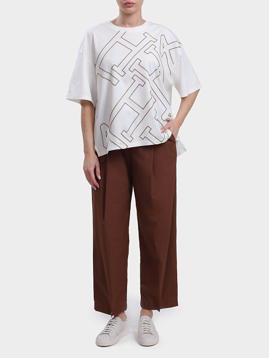 Брюки Herno PT000031D 12431SZ 2240 терракотовые женские с металлическими заклёпками — купить в интернет-магазине Verdistore