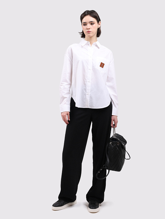 картинка Брюки Armani Exchange 6DYP39 YN8JZ 1200 черные женские широкие магазин Verdistore являющийся официальным дистрибьютором в России 
