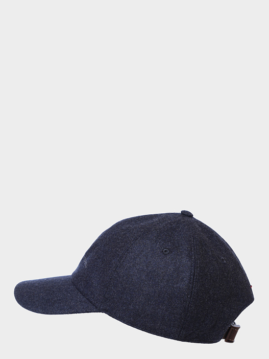 Бейсболка Brunello Cucinelli M038P9850 CPM26 синяя мужская из шерсти — купить в интернет-магазине Verdistore