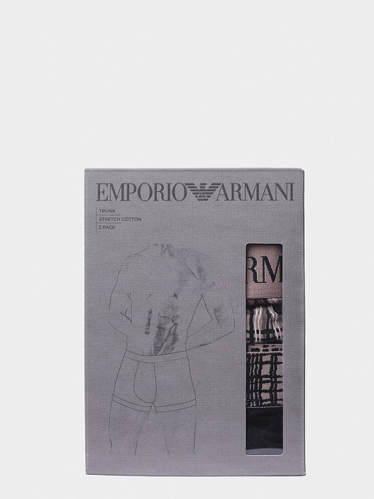 Трусы комплект 2 пары Emporio Armani EM001014 AF18885 M6061 мужской с контрастным принтом — купить в интернет-магазине Verdistore