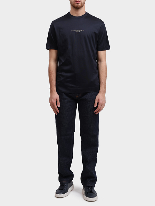 Футболка Emporio Armani EM002838 AF10761 UB118 темно-синяя мужская — купить в интернет-магазине Verdistore
