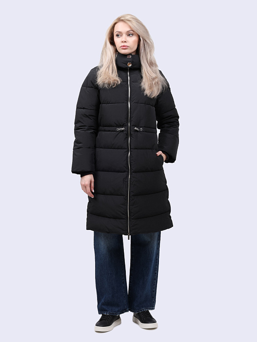 картинка Куртка Armani Exchange XW000026 AF10248 UC001 черная женская удлиненная магазин Verdistore являющийся официальным дистрибьютором в России 