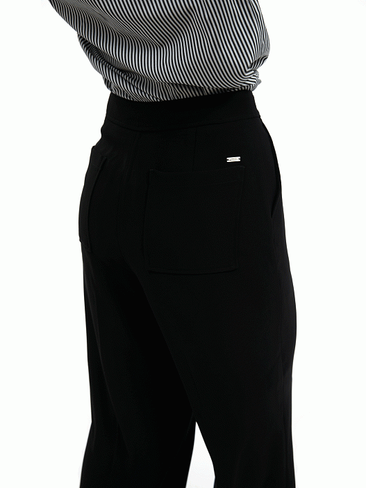 Брюки Armani Exchange 3HYP51 YNJQZ 1200 черные женские широкие — купить в интернет-магазине Verdistore