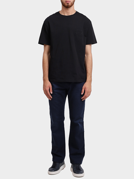 Футболка MRMA0007 AR233 N0000 черная хлопковая прямого кроя — купить в интернет-магазине Verdistore