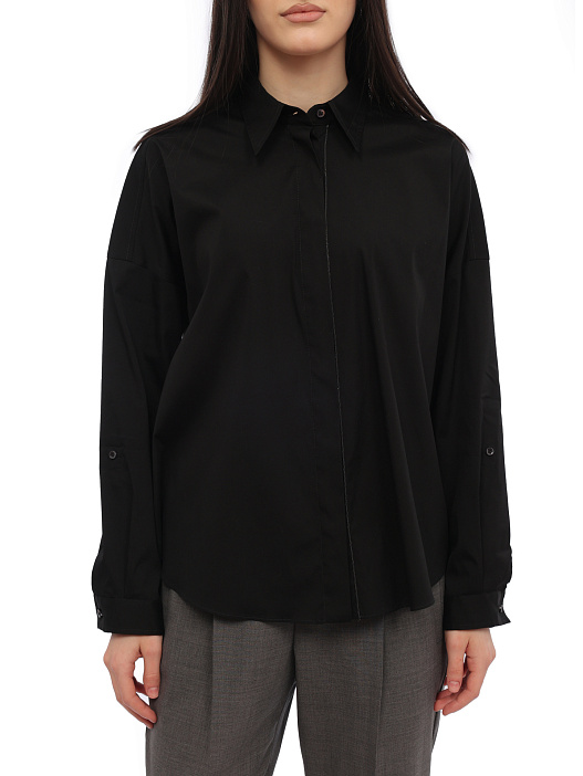 Рубашка Brunello Cucinelli M0091B1375 C101 черная женская — купить в интернет-магазине Verdistore