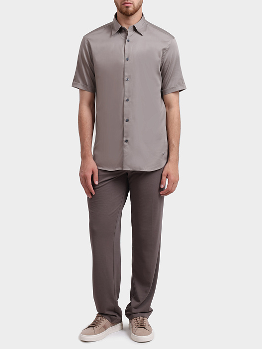 Рубашка Emporio Armani EM005124 AF23800 U8049 серая мужская свободного кроя — купить в интернет-магазине Verdistore