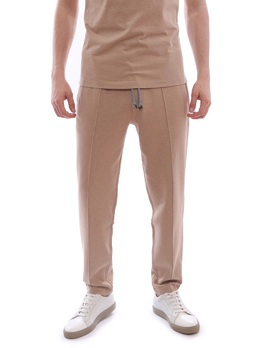 Брюки Brunello Cucinelli M0T313212G C6424 бежевые мужские со стрелкой — купить в интернет-магазине Verdistore