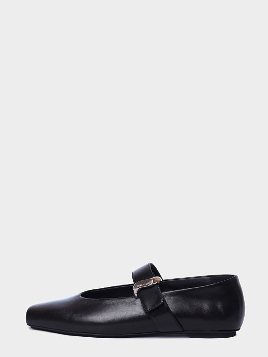Балетки Emporio Armani EW004448 AF14915 UC001 кожаные женские с квадратным мысом — купить в интернет-магазине Verdistore