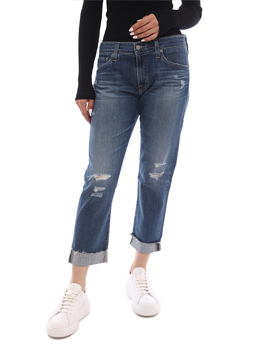 Джинсы AG PVC1575RH синие женские с потертостями — купить в интернет-магазине Verdistore