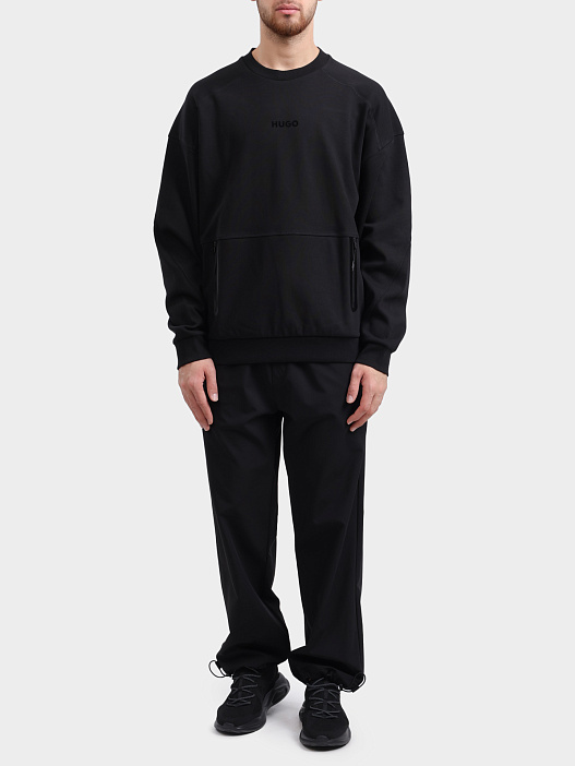 Свитшот Dubilos 10272299 черный мужской с фактурной отделкой — купить в интернет-магазине Verdistore