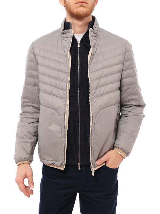 Пуховик Brunello Cucinelli MR4051727 CAK48 светло-серый мужской — купить в интернет-магазине Verdistore