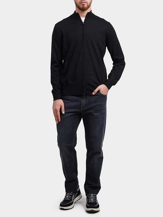 Толстовка Boss 50468254 001 черная мужская на молнии — купить в интернет-магазине Verdistore