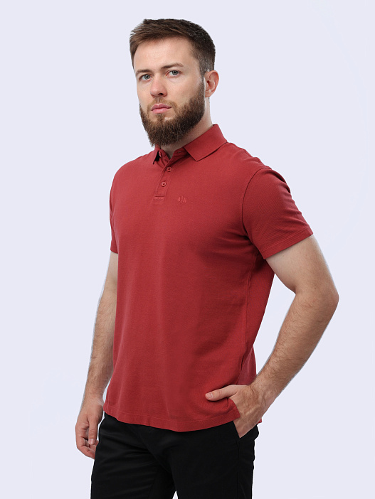 Поло Armani Exchange 3DZFAB ZJXUZ 14BM кирпичное мужское из хлопка — купить в интернет-магазине Verdistore