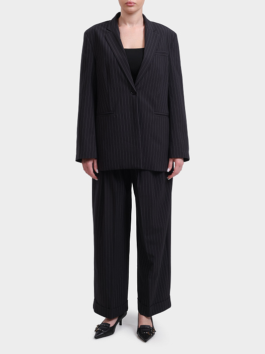 Жакет MEIMEIJ T03 G5891 черный женский в полоску — купить в интернет-магазине Verdistore