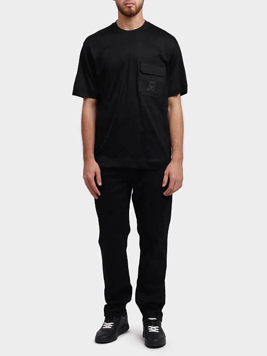 Футболка Emporio Armani EM002978 AF10761 UC001 черная мужская — купить в интернет-магазине Verdistore