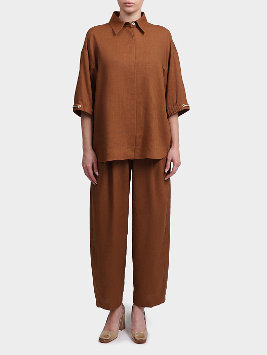 Рубашка Herno CM000046D 12689 2240 террактовая женская свободного кроя — купить в интернет-магазине Verdistore