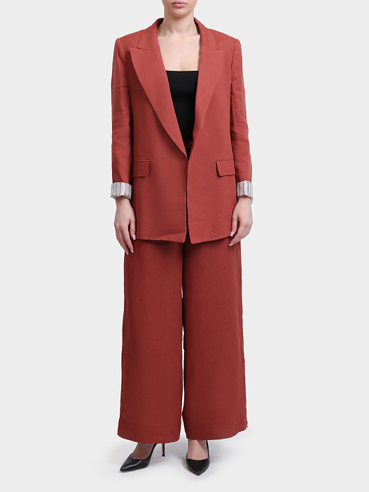 Жакет Marella Sport MLSSAUNA 004 террактовый женский льняной — купить в интернет-магазине Verdistore